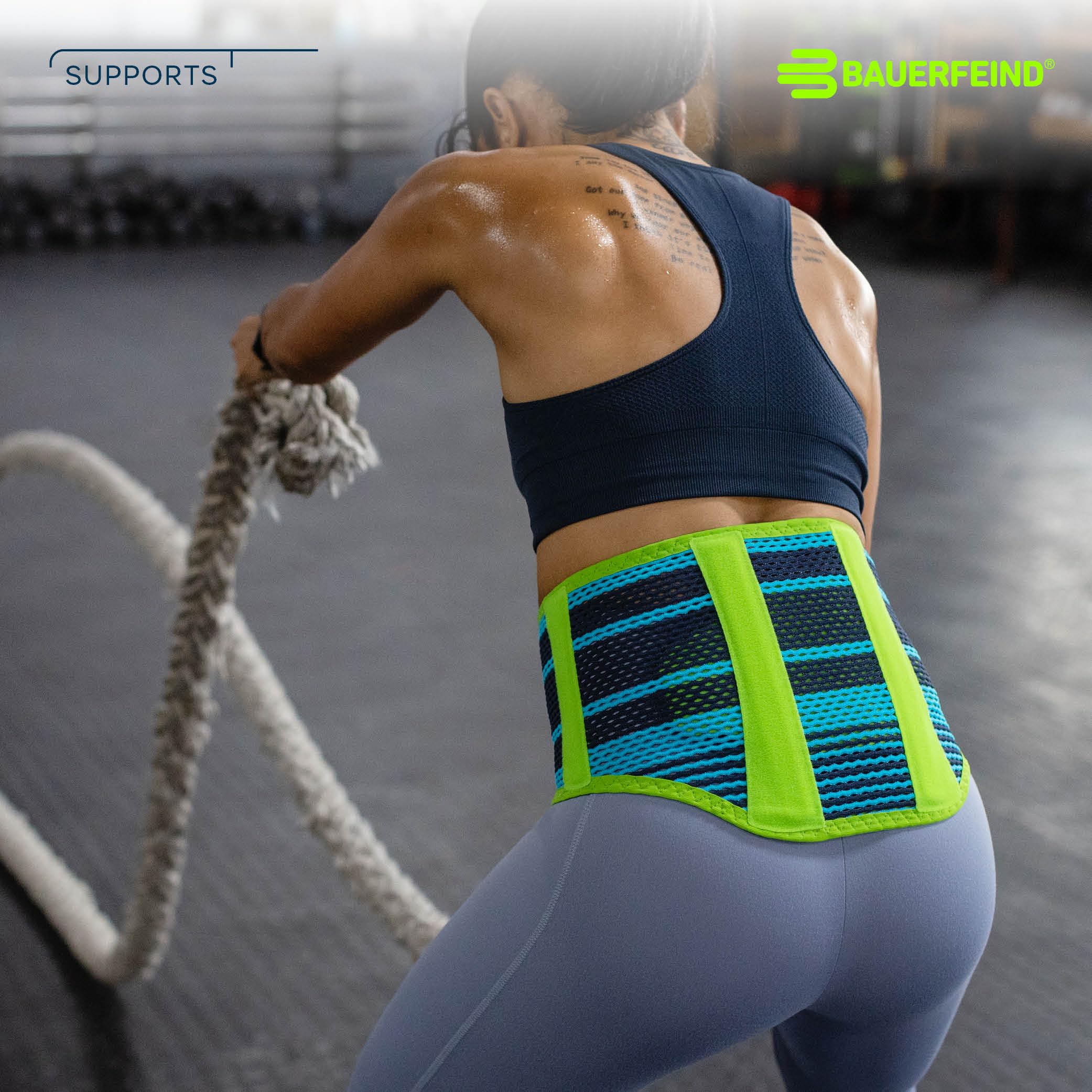 bauerfeind-bandage-de-sport-dos-unisexe-xxl-noir-120-130cm-coussin-silicone image 4