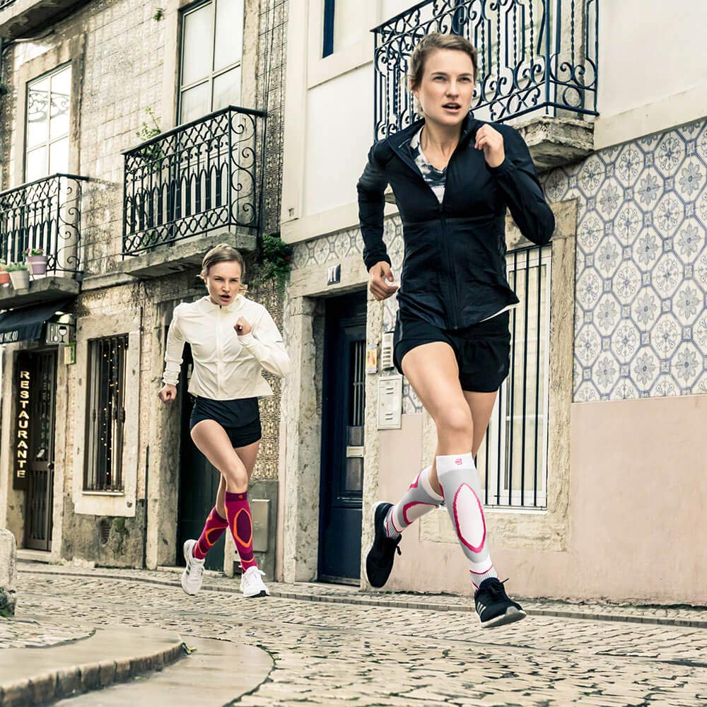 bauerfeind-run-performance-compression-socks-chaussettes-compression-rose-s-35-3-2 image 2