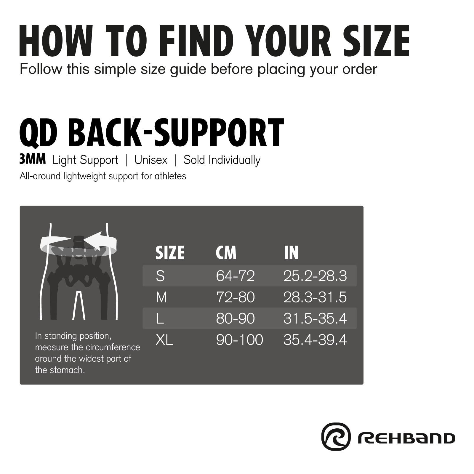 rehband-qd-back-support-3mm-ceinture-dorsale-n-opr-ne-noir-taille-s image 5