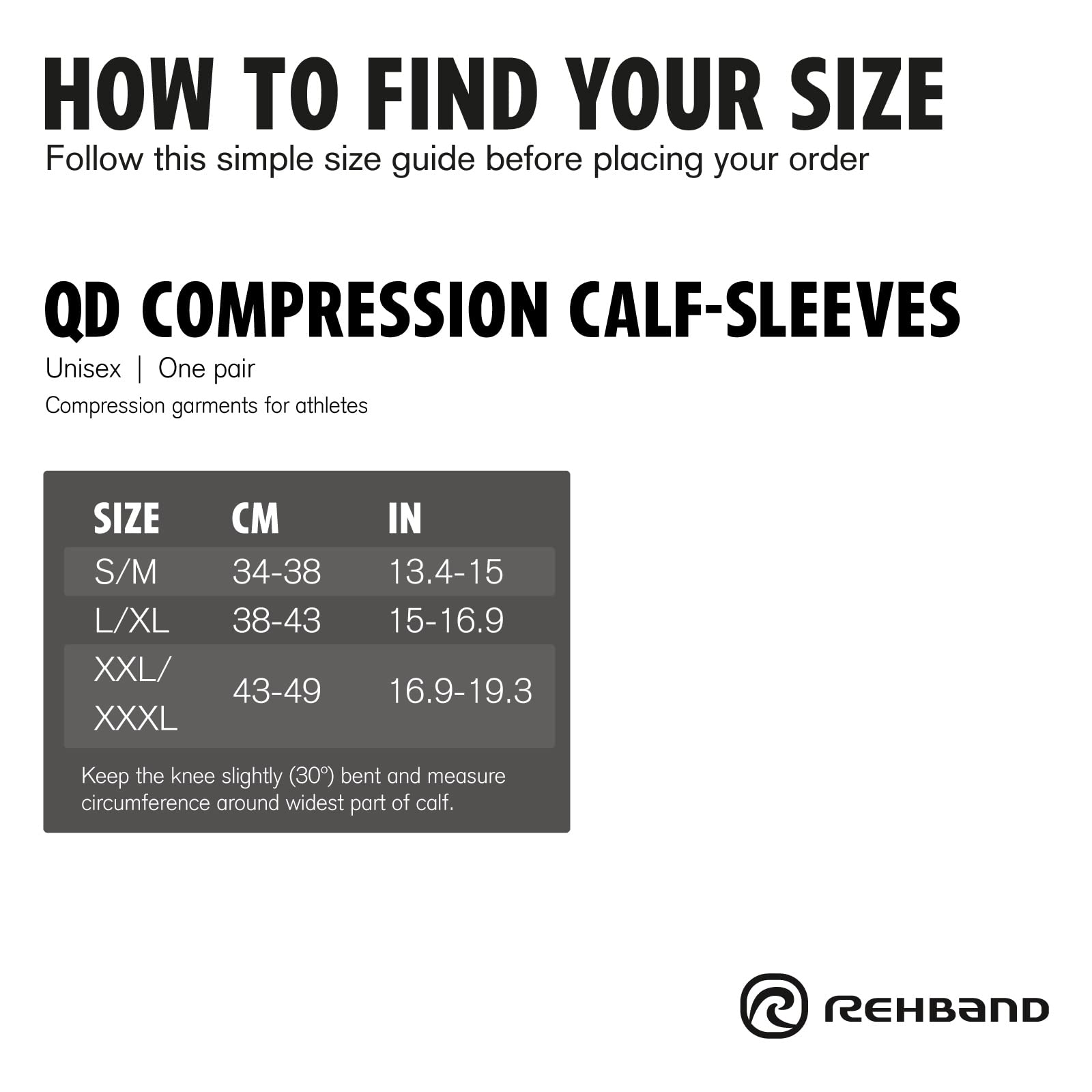 rehband-qd-compression-calf-sleeve-manchons-de-compression-mollets-noir-1-paire image 5
