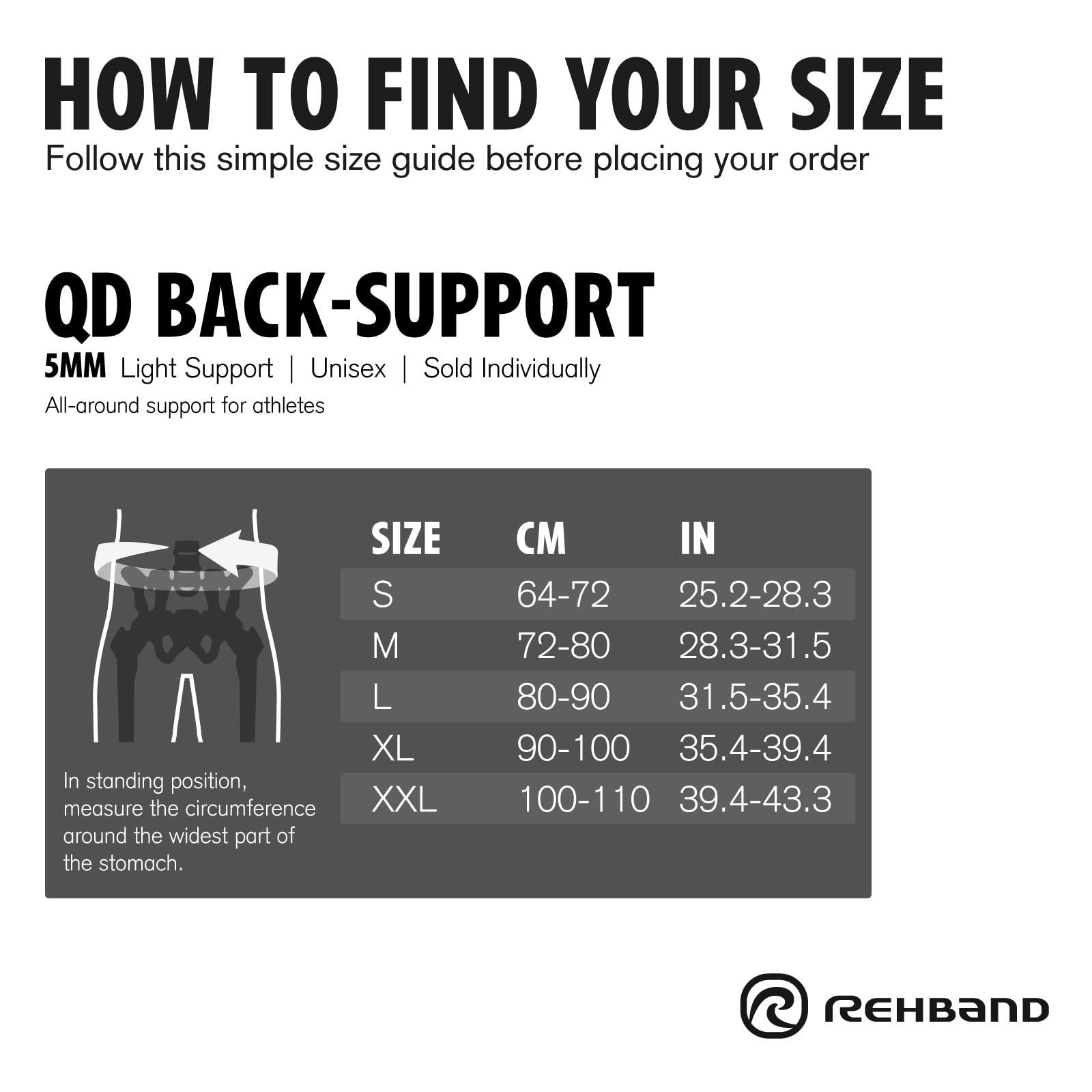 rehband-support-lombaire-5-mm-ceinture-stabilisation-dos-noir image 6