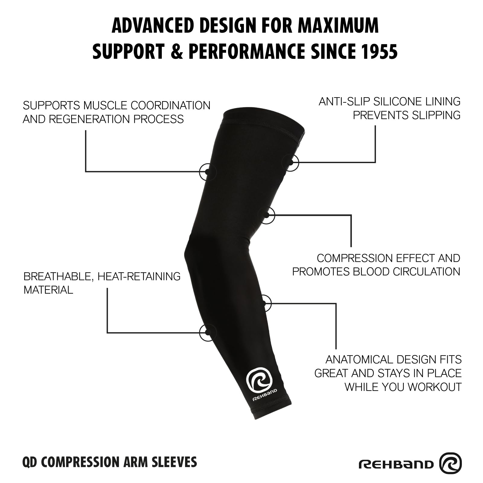 rehband-qd-arm-sleeve-manchette-de-bras-compression-noir image 4