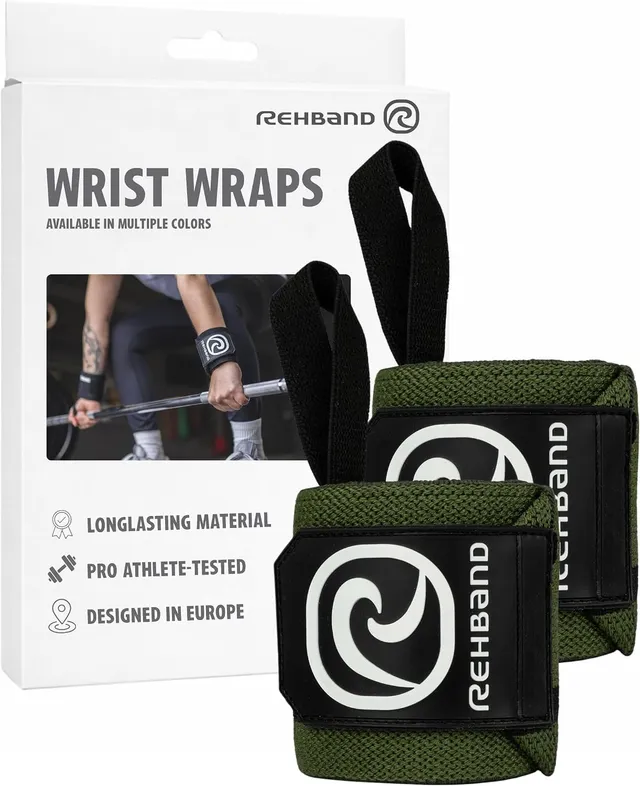 rehband-x-rx-wrist-wrap-prot-ge-poignets-force-vert-militaire-paire image 1
